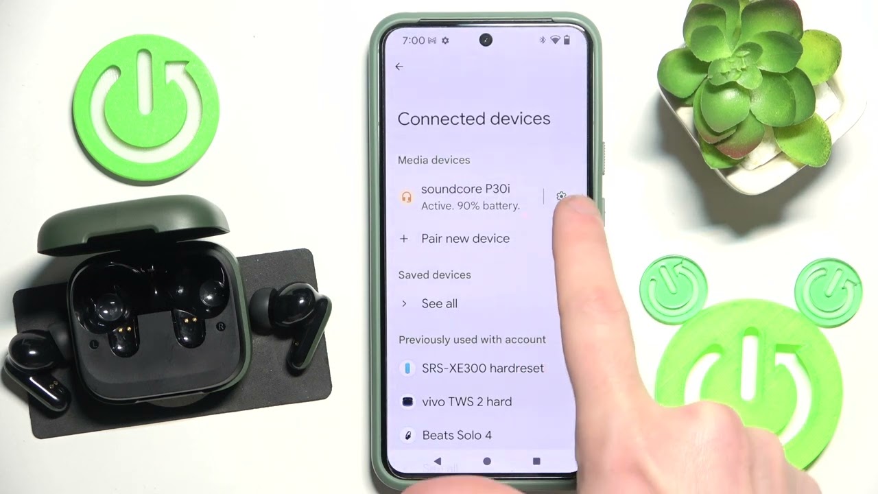 Как установить тип устройства для наушников SOUNDCORE P30i при подключении к Android телефону