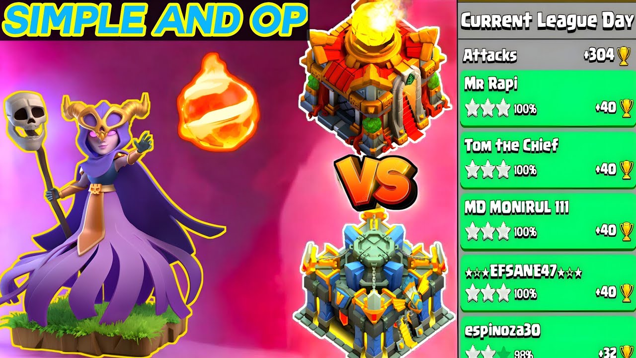 TH16 Super Witch + Fireball SMASHES TH17s in Legend League!