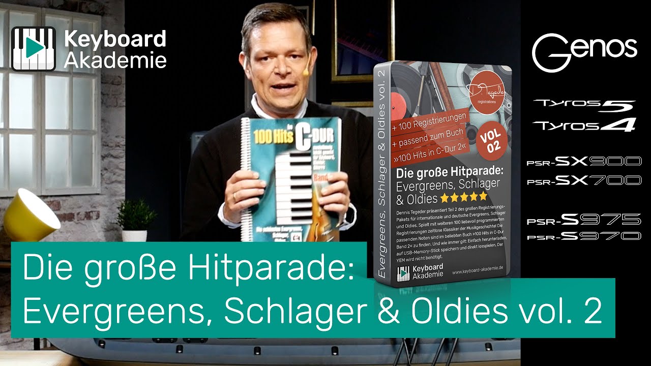 ⭐️ Die große Hitparade: Evergreens, Schlager & Oldies vol. 2 ⭐️ 100 Registr. zum bekannten Notenbuch