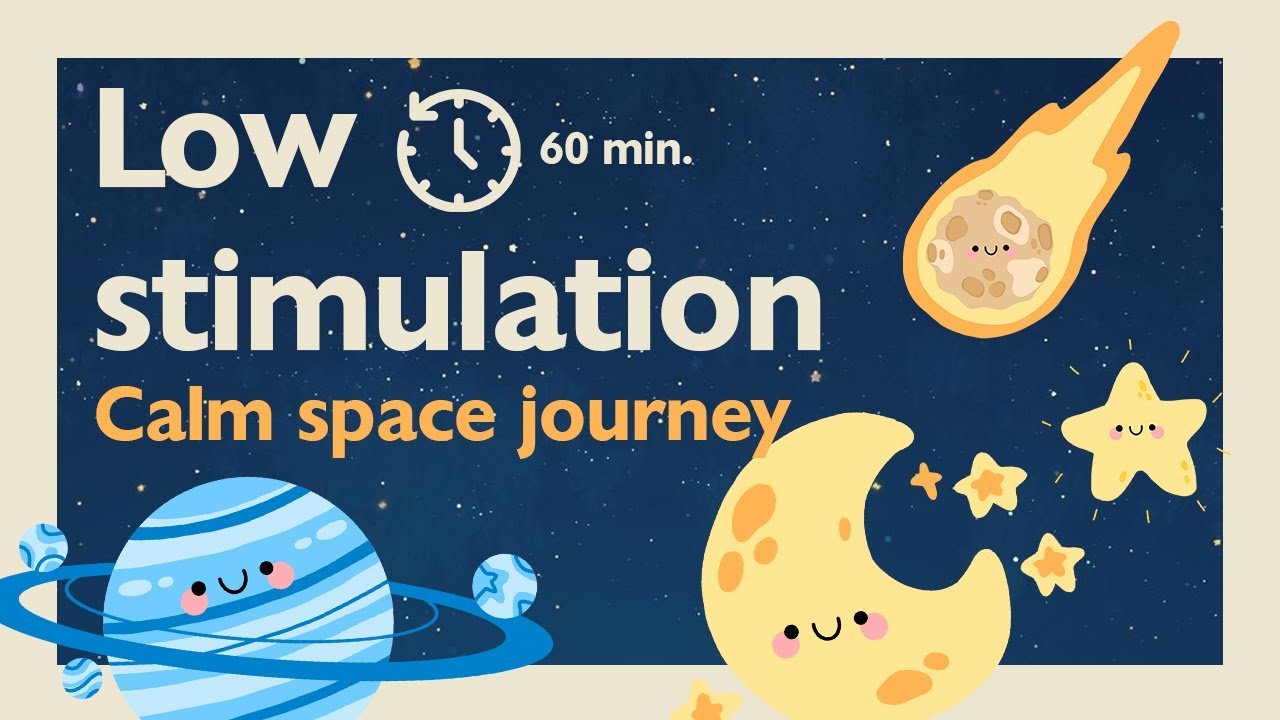 Baby Sleep Low Stimulation Video | Calming Stars & Planets in Space for Deep Relaxation