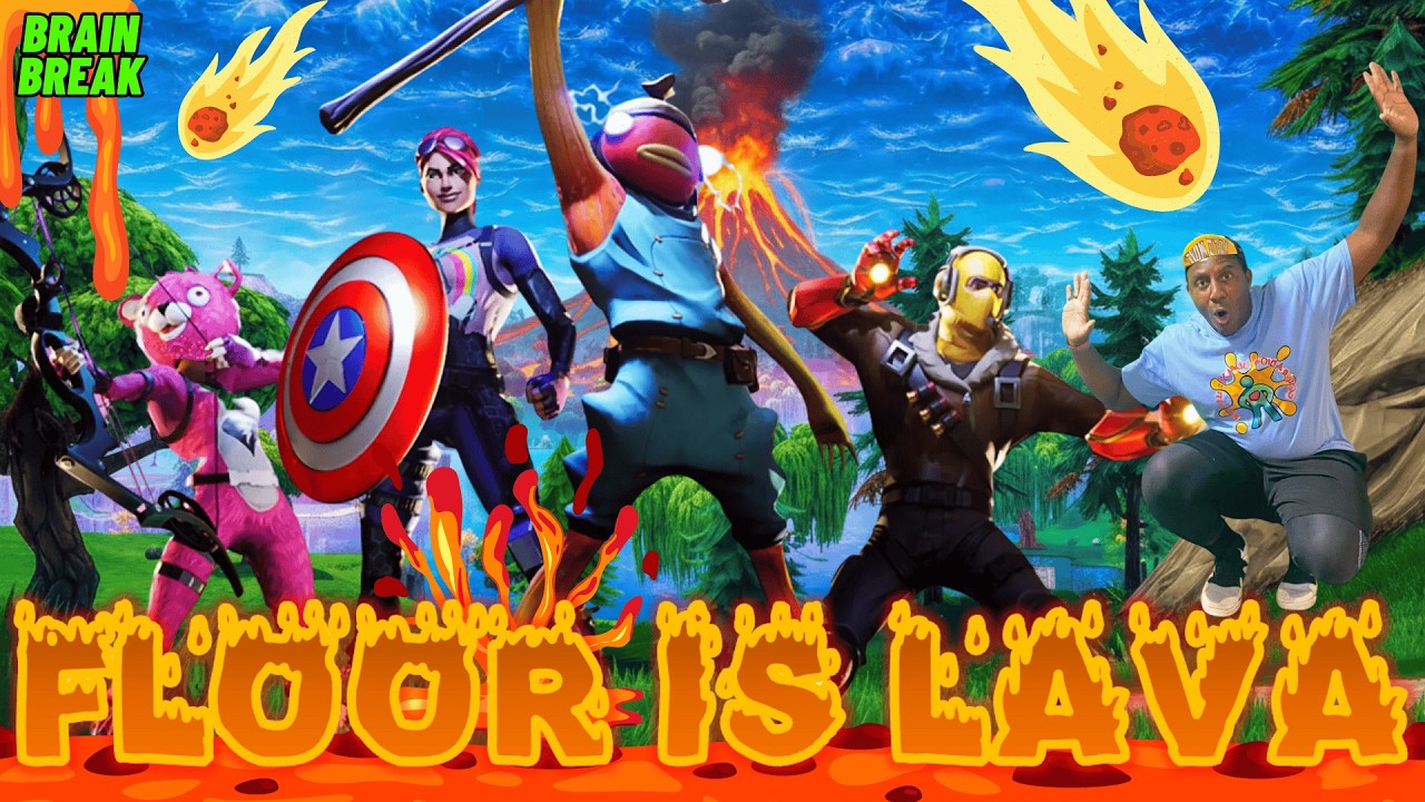 Пол в Fortnite — это лава! 🔥 Детская игра для тренировок | Танцевальный или фитнес-челлендж