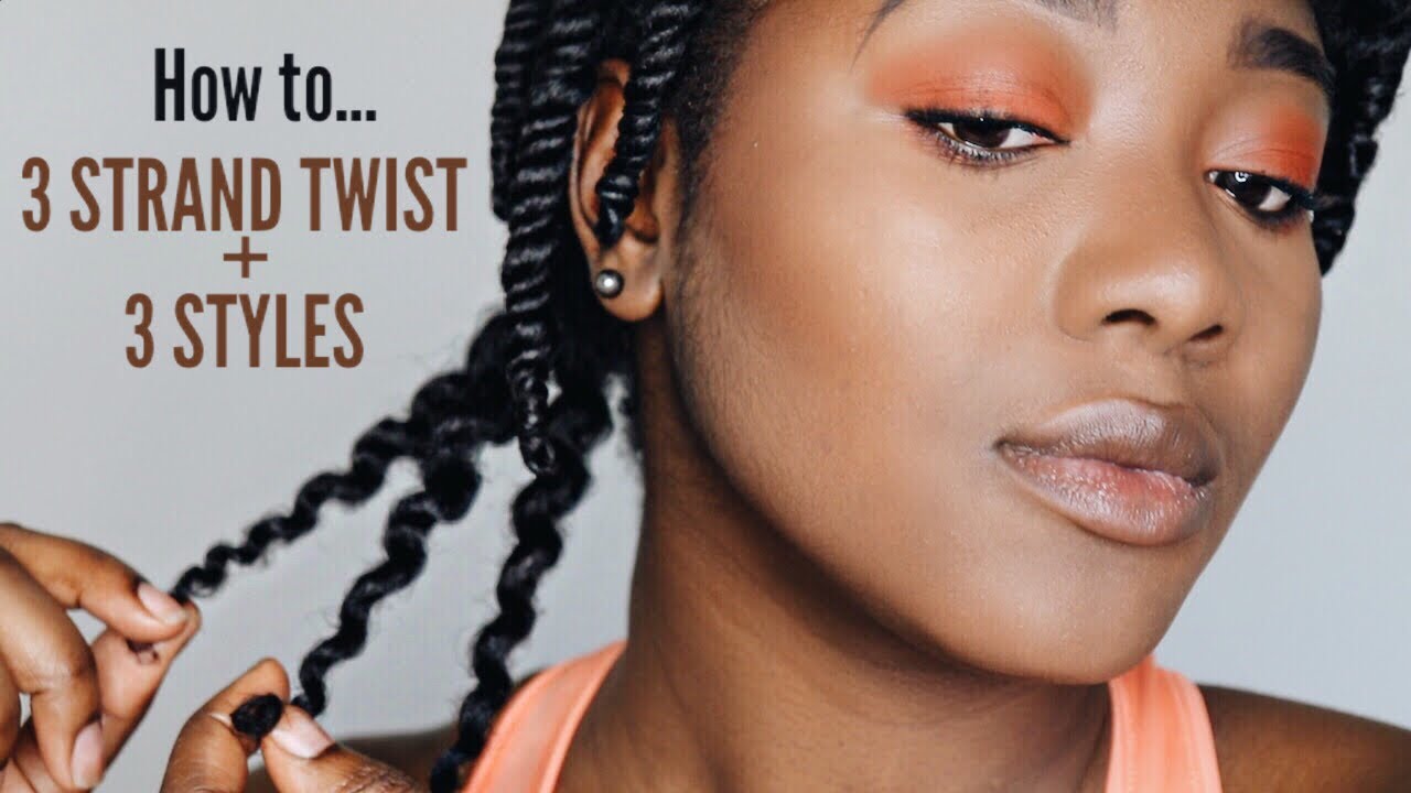 How To 3 Strand Twist + 3 Styles for Kinky Coily Natural Hair | Lolade Fashola