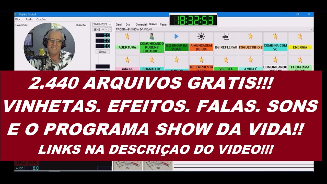 VINHETAS GRATIS - 2.440 ARQUIVOS - PACK DE VINHETAS EFEITOS AUDIOS E PROGRAMA DE 1 HORA SHOW DA VIDA