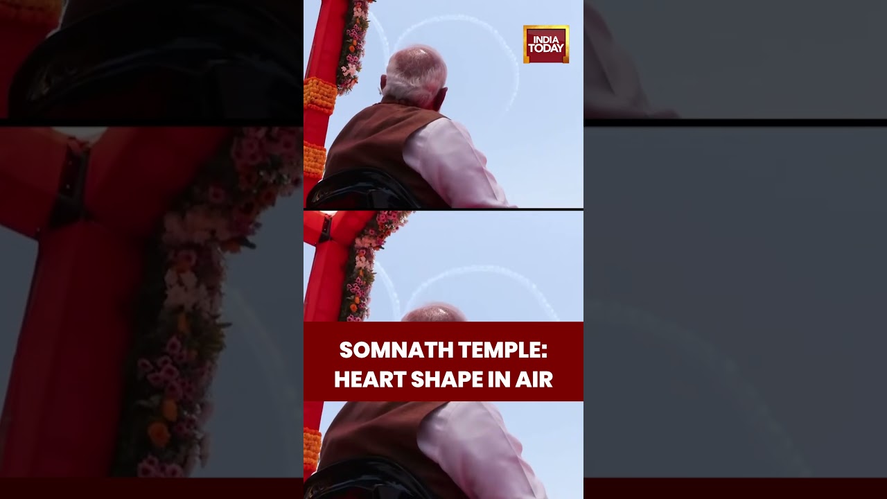 PM Modi Watches IAF Heart Formation At Airshow | Somnath Temple | Gujarat | Viral Video