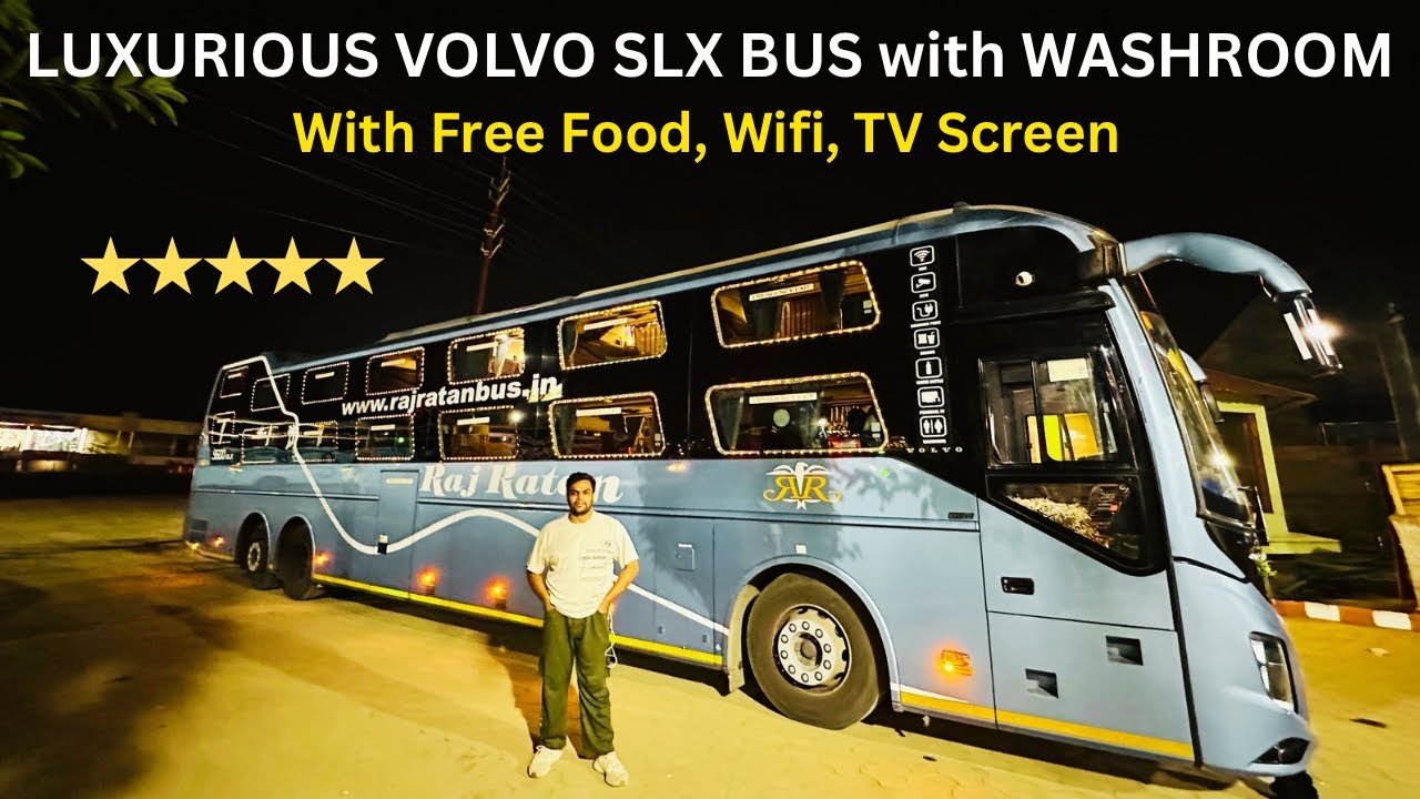 MOST LUXURIOUS Volvo 9600 SLX Multi-Axle AC Sleeper Bus Journey with WASHROOM, Free Food, TV & Wifi