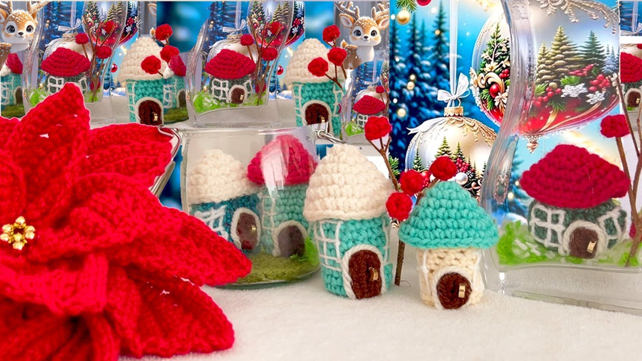 Como hacer Casitas de Navidad para decorar tu Casa Linda Bonito Crochet