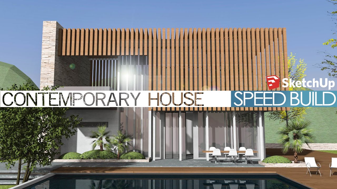 Sketchup - Speed Build - Contemporary House