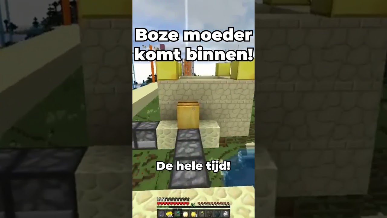 Boze moeder komt de kamer binnen tijdens Minecraft Luckyblockrace...