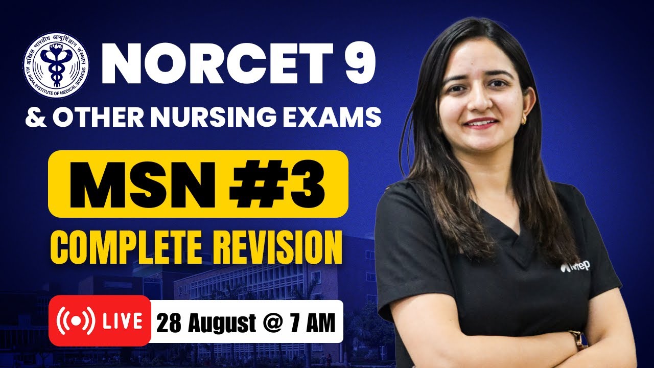 MSN Complete Revision✅ NORCET 9 & Other Nursing Exams | Medical Surgical Nursing | Pooja Mam