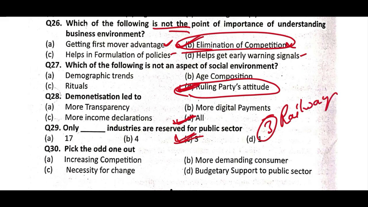 BST CH 3 Business Environment multiple choice questions(MCQ) 30 Questions