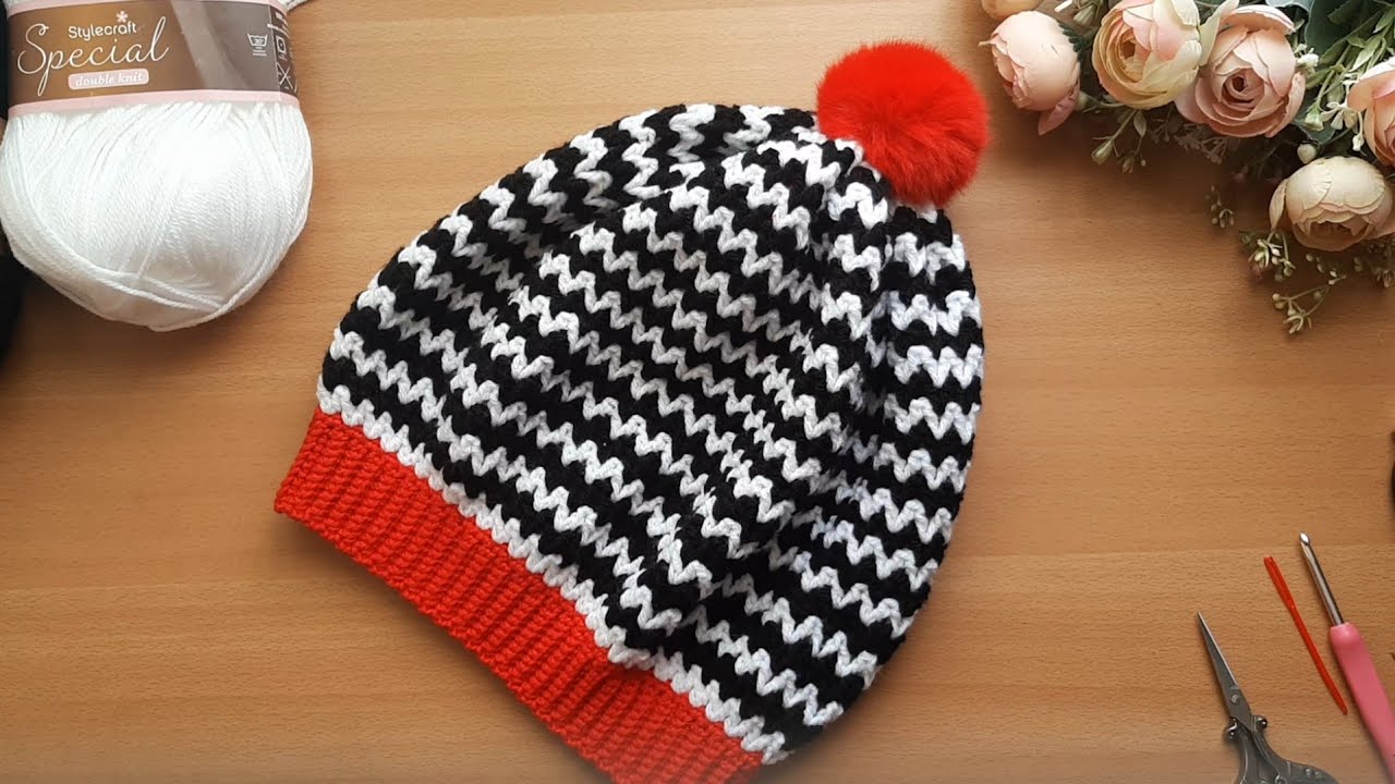 ايس كاب كروشيه بغرزة V للمبتدئين #ozzy_crochet  #icecap_crochet