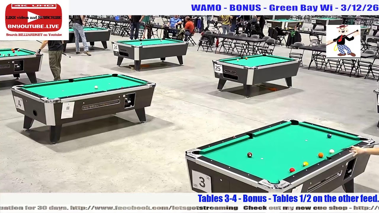 BONUS - WAMO STATE - 8 Ball Singles All Day - Green Bay Wi - 3/12/26