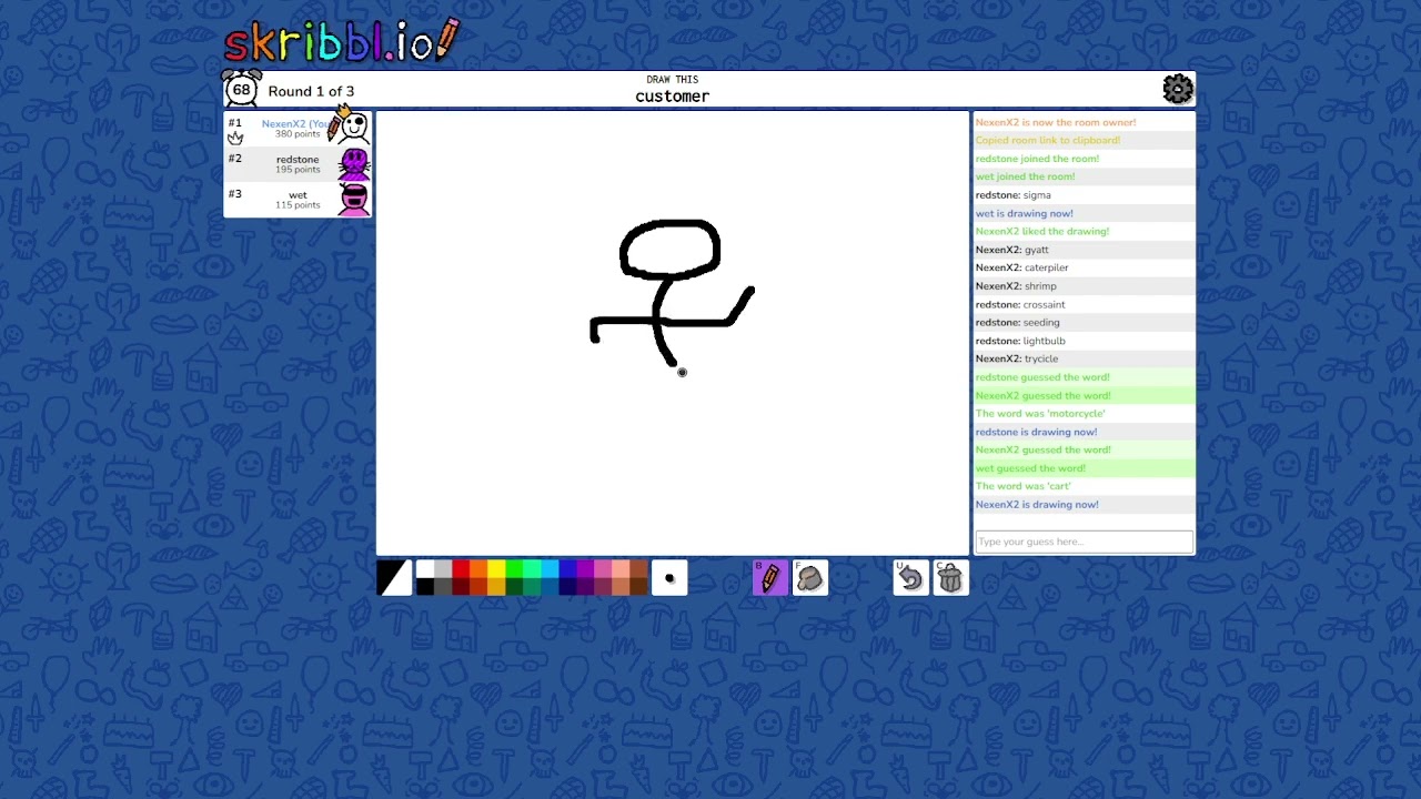 Играю в skribbl.io!