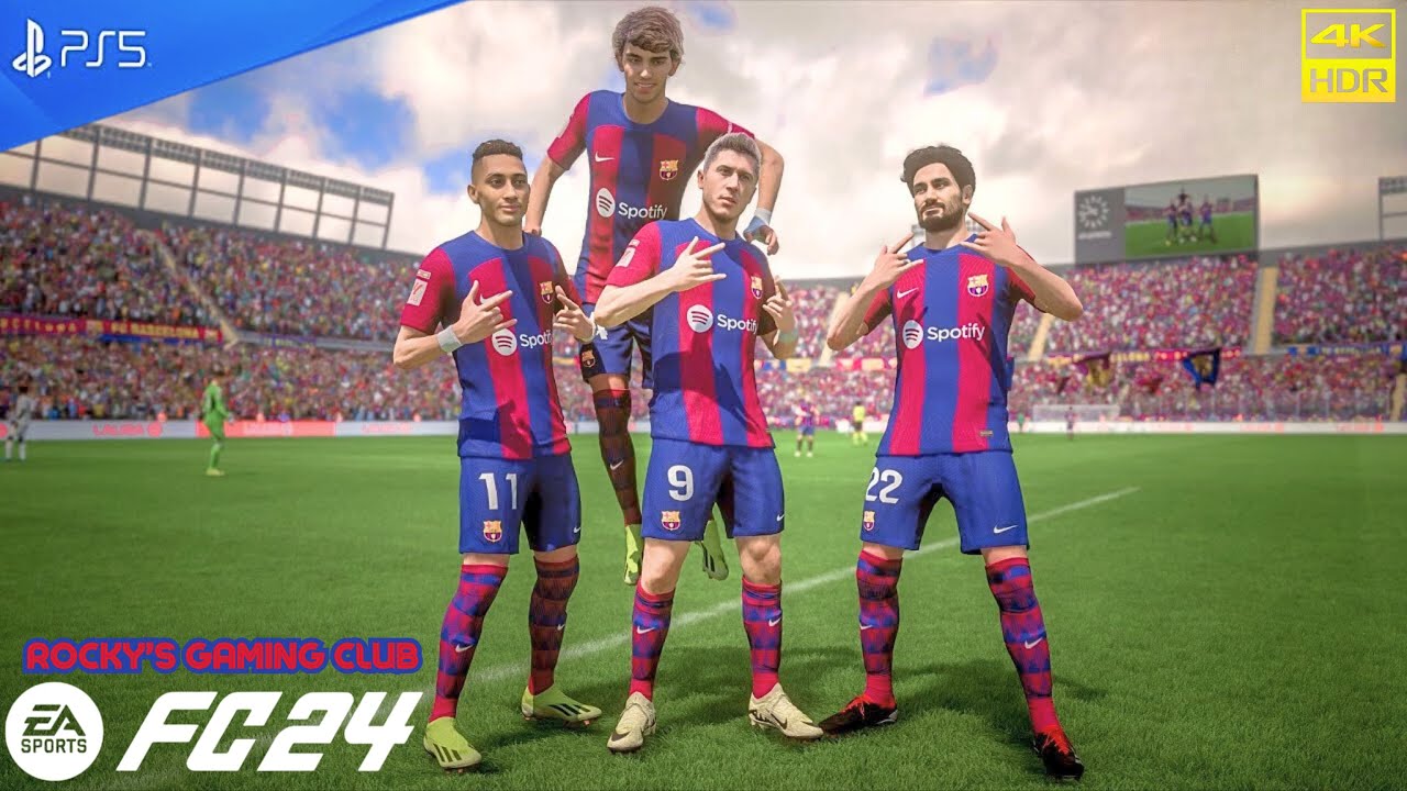 EA FC 24 - FC Barcelona  vs Real Sociedad | 🌟 Ft. Robert Lewandowski | Laliga - 23/24| PS5&trade; [4K60] |