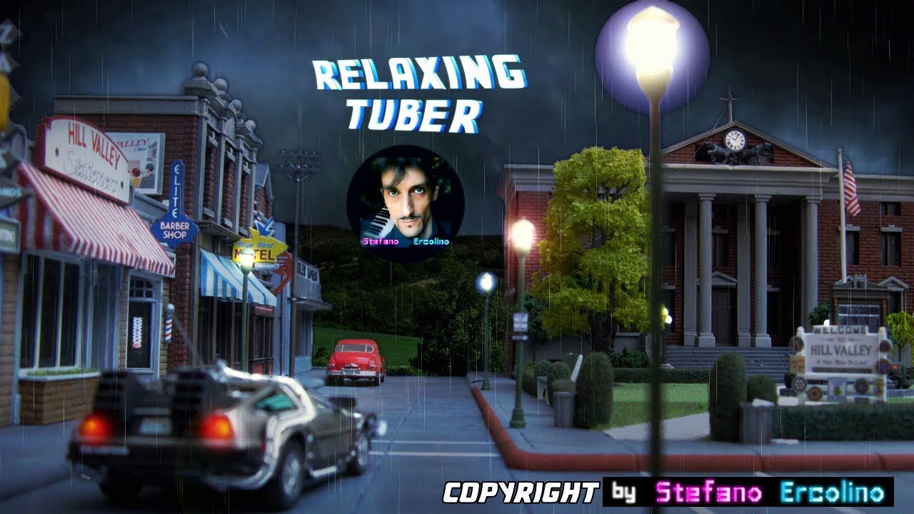 BACK TO THE FUTURE - HILL VALLEY RAINY NIGHT (Ambient Sounds, Relax, Sleep, White Noise, ASMR)