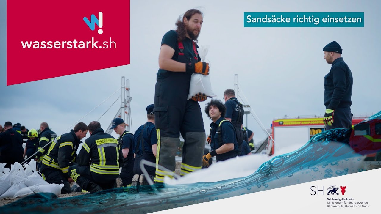 wasserstark.sh: Sandsäcke richtig einsetzen