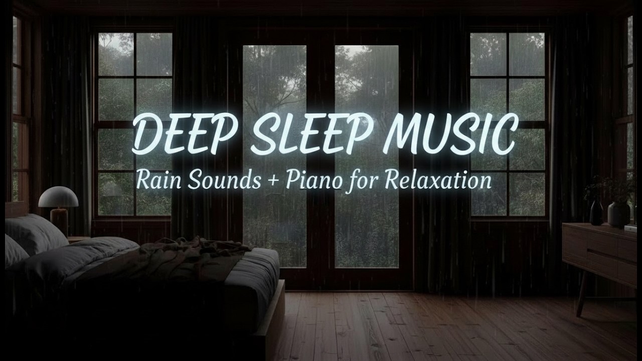 Gentle Piano and Rain for Tranquil Night Sleep, Creative Work, Yoga