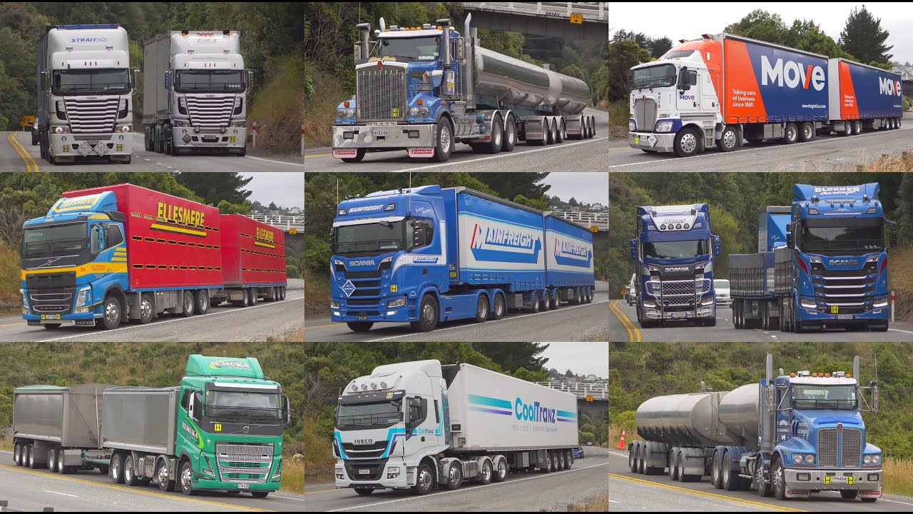 A Busy Morning Of Trucks On Dunedin's Northern Motorway 14/01/2025 Part 1 4K
