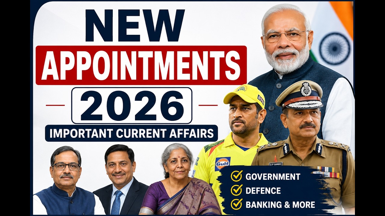 Important Appointments 2026 🔥 | New Appointments 2026 | Current Affairs | SSC, Railway | RK Gond