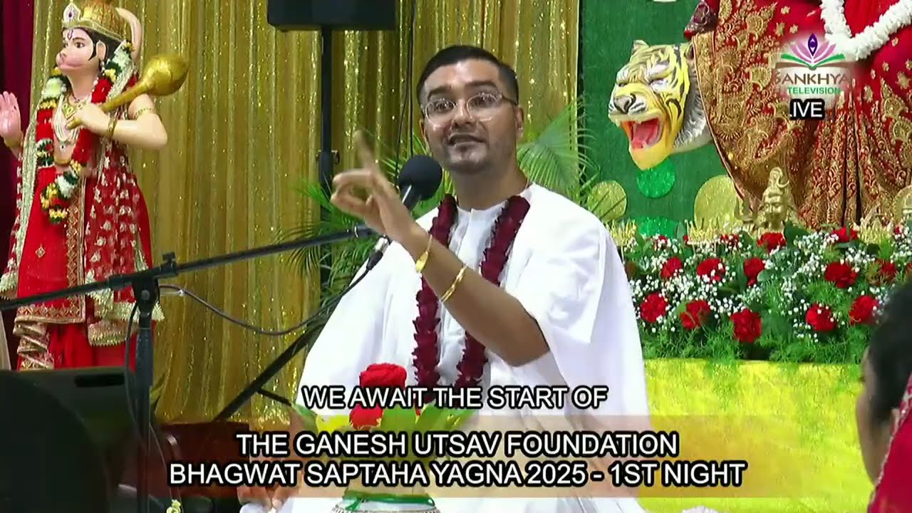 1ST SESSION of Shri Dave Bhagwandass & family Bhagwat Saptaha 2025 offi Pt Sunil Seetahal Maharaj