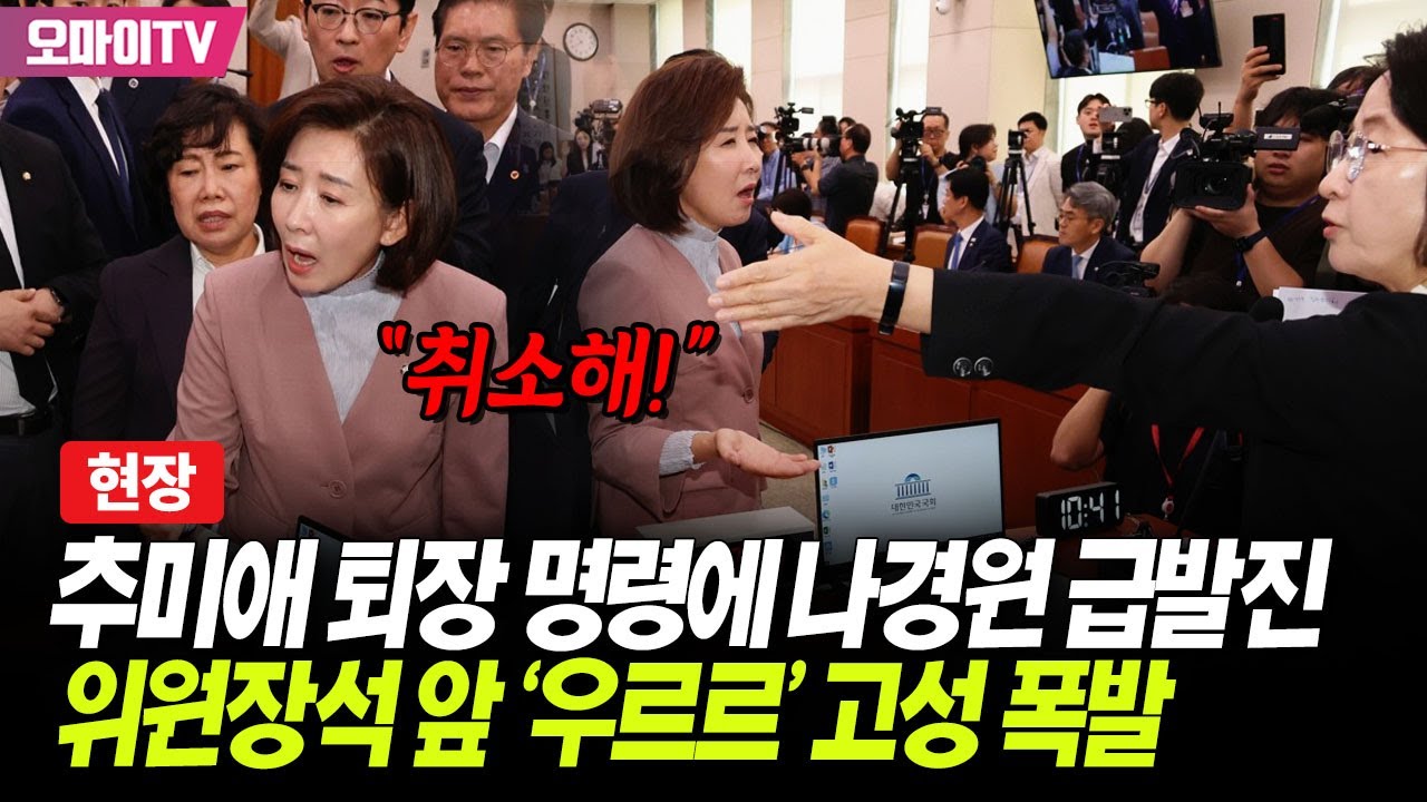 [현장] 추미애 퇴장 명령에 나경원 