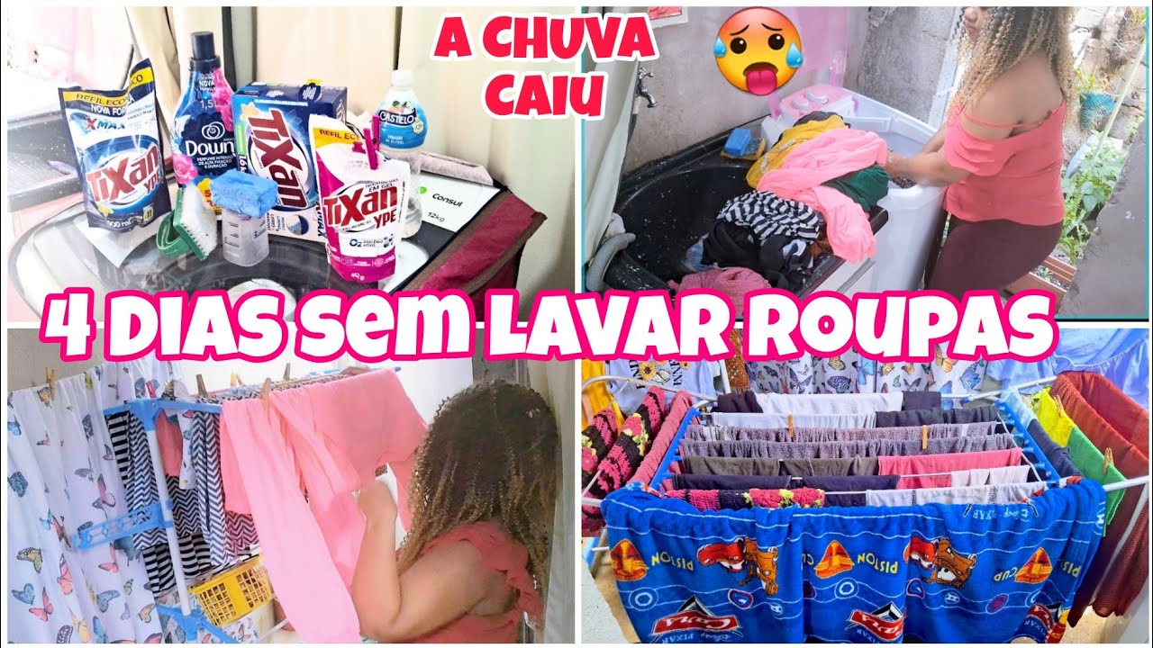 🥵CANSEİ  4  DİAS sem LAVAR ROUPAS! Acumulou MUİTA ROUPAS suja 🤮 A CHUVA CAIU ☔️