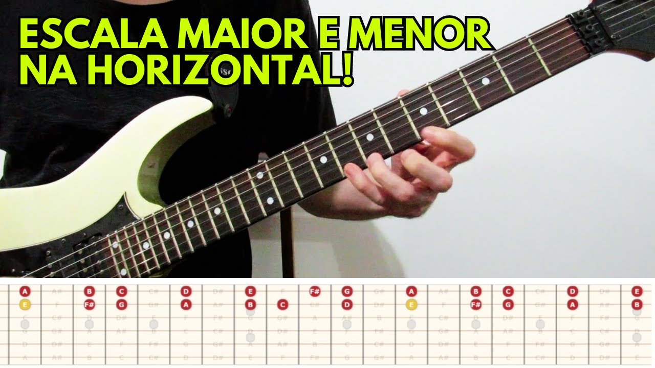 Escala MAIOR e MENOR no Braço Inteiro da Guitarra (e Violão) #auladeguitarra #guitarra #violão