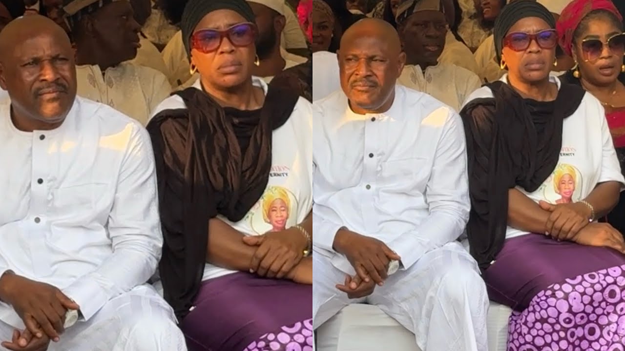 SAIDI BALOGUN SUPPORTS FAITHIA BALOGUN AT HER MOTHER’S BURIAL CEREMONY 