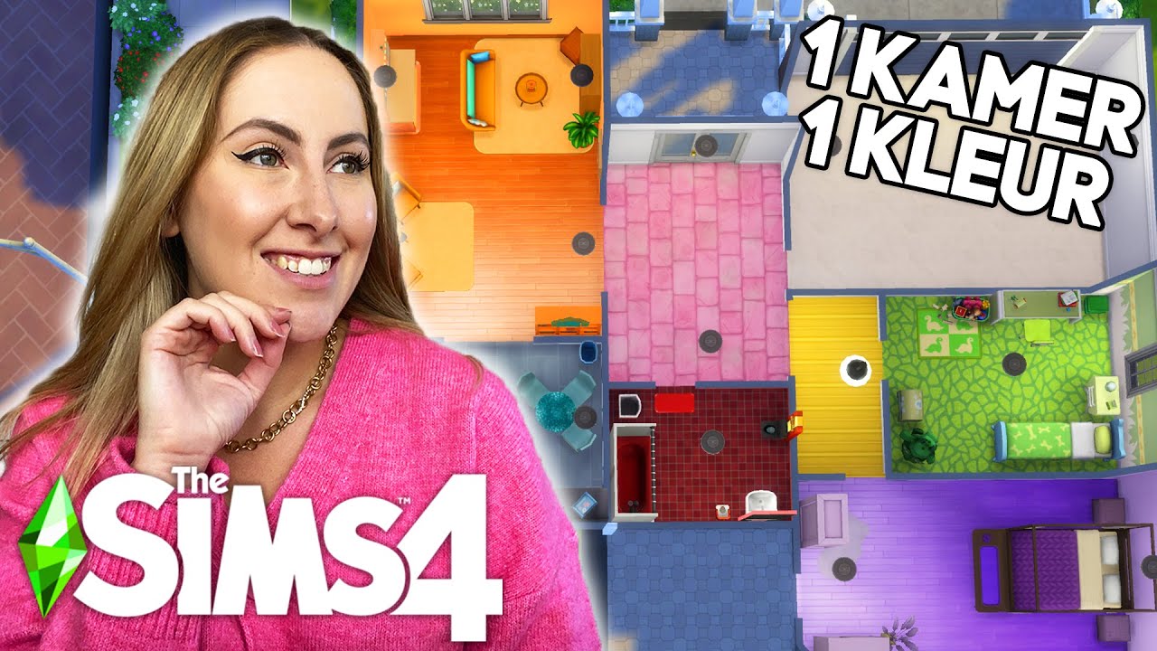 ELKE KAMER IS EEN ANDERE KLEUR! 😱 - Sims 4 Challenge