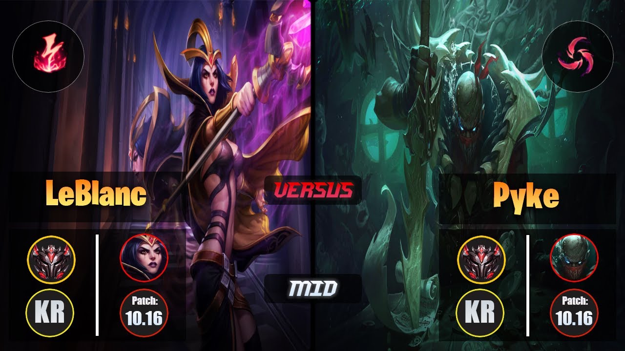 GrandMaster LEBLANC [Electrocute] (Mid) VS  PYKE - Grandmaster KR Patch 10.16