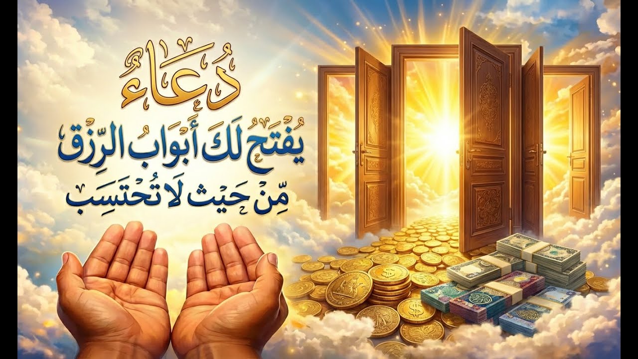 🤲 دعاء يفتح لك أبواب الرزق من حيث لا تحتسب  ردده   الآن وشاهد الفرج 🤲