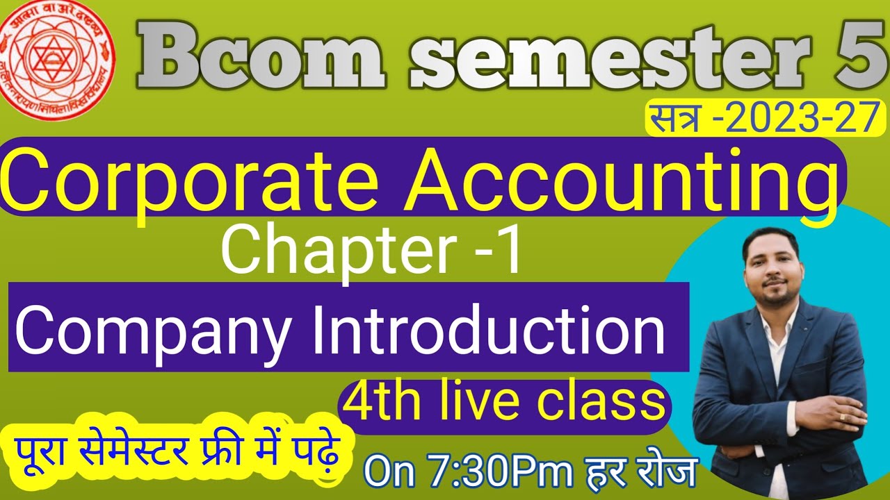 bcom semester 5 mjc 8 corporate accounting live class