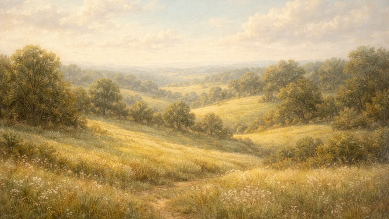 Light & Airy Oil Landscape Art for TV | 4K Wall Art | No Sound (3 Hours)