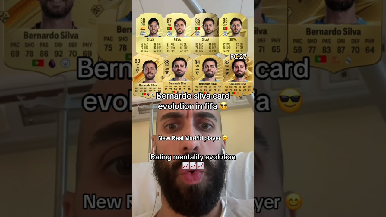 Bernardo silva  card evolution in fifa mentality for Real Madrid