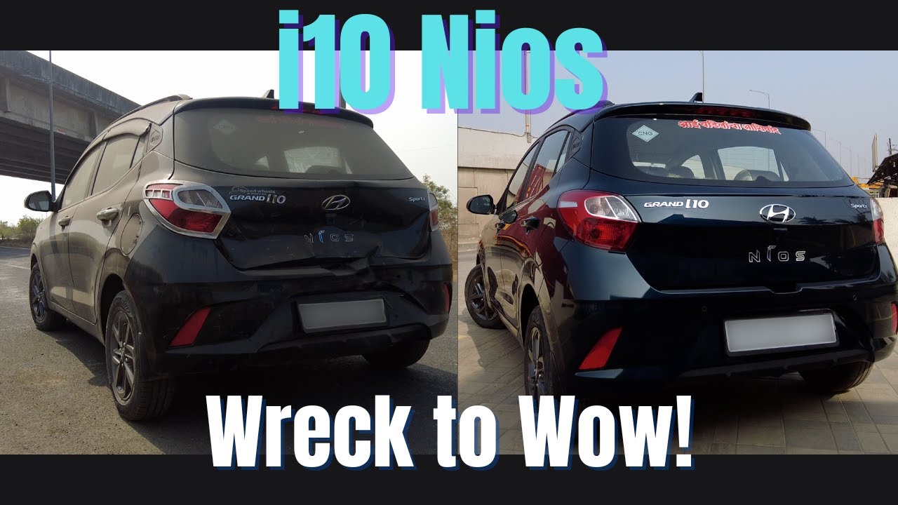 🚗 i10 Nios Wreck to Wow! Rear Bumper & Back Door Fully Restored! 🔧🔥#saiautomobilesjasai