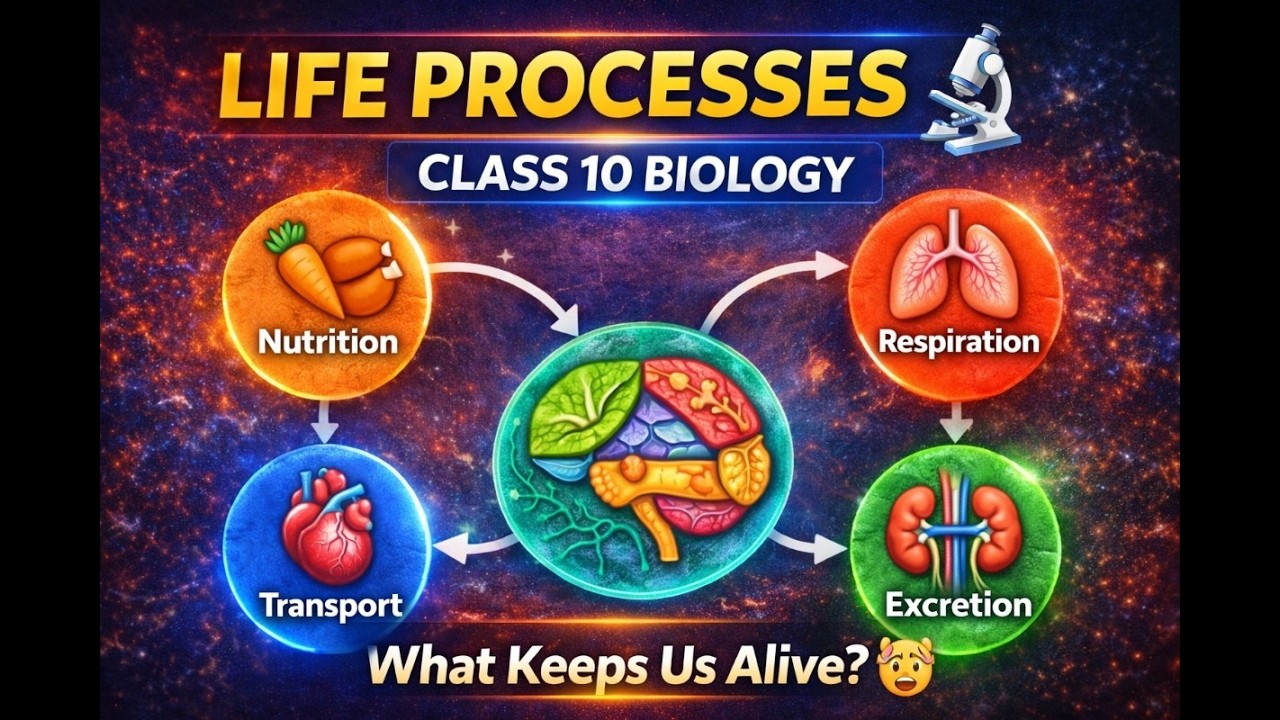 Introduction to Life Processes Class 10 Biology Chapter 5 Nutrition Respiration Transport Excretion