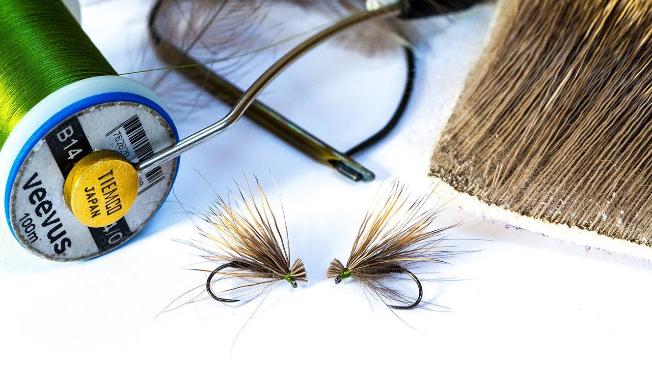 CDC & Elk Hair Caddis / Sedge Fly Pattern. Fly Fishing for Trout and Grayling on Rivers.
