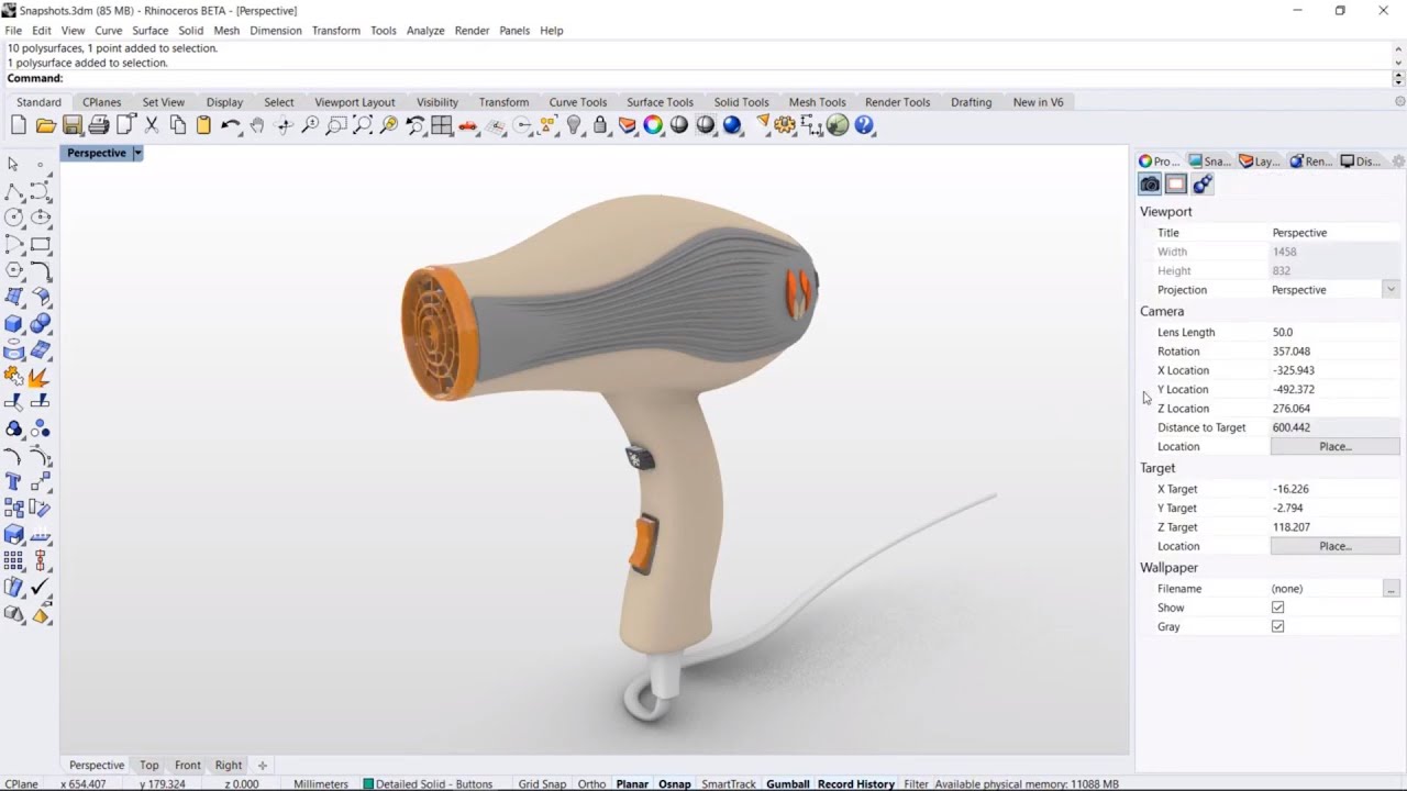 Quick Tip: How to make your life easier with Snapshots for Product Presentation in Rhino 6