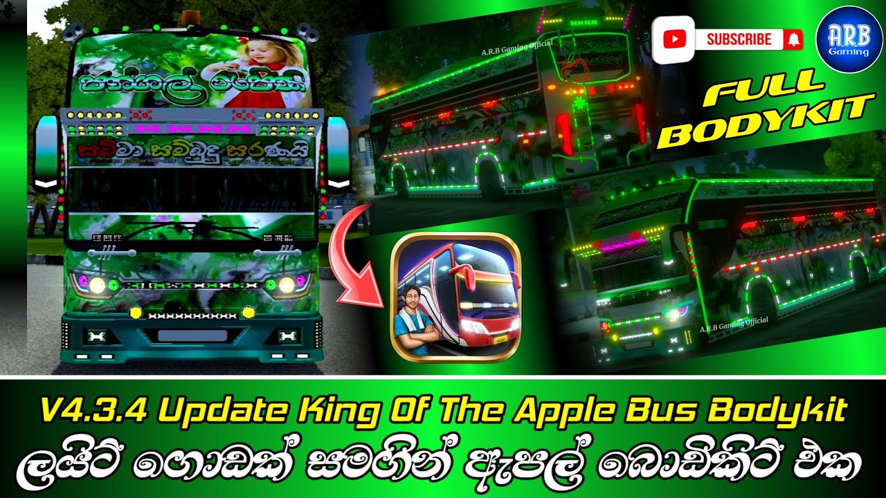 V4.3.4 Update Apple Bus Full Bodykit For Bussid |අලුත් අප්ඩේට් එකටත් ඇපල් බස් එකේ ෆුල් බොඩිකිට් එක