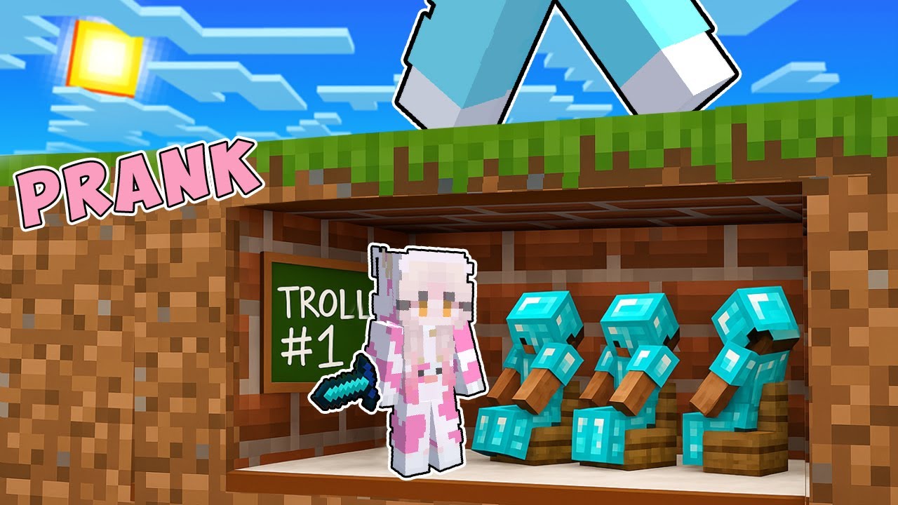 MOMON BANGUN SEKOLAH RAHASIA TERKECIL UNTUK PRANK ATUN di MINECRAFT feat @BANGJBLOX