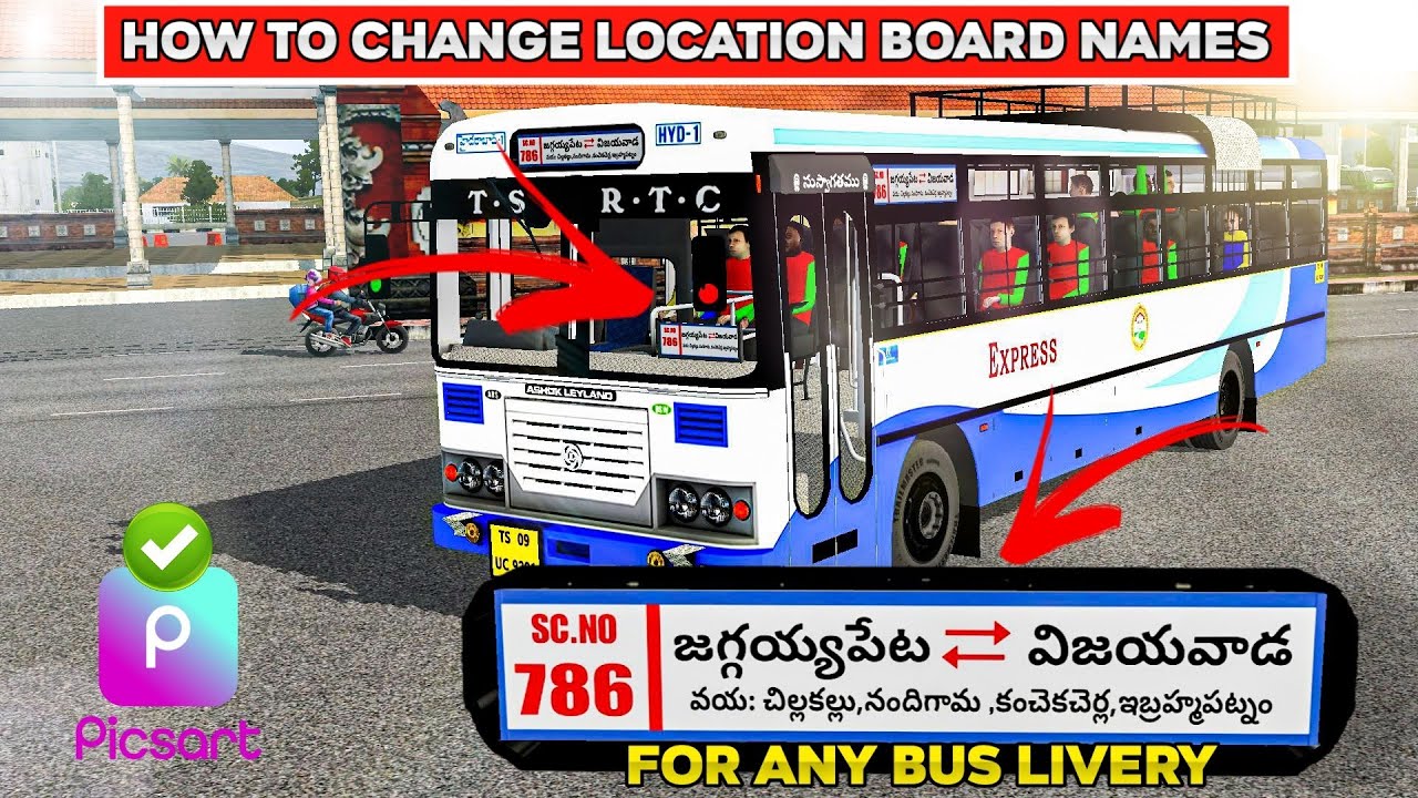 How to change location board names in bus simulator indonasia in telugu|| #gaming #bussid