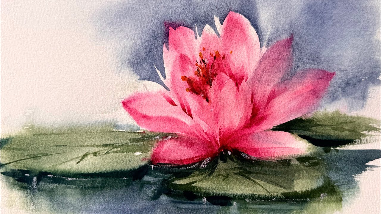 How to Paint a Lotus in Water 