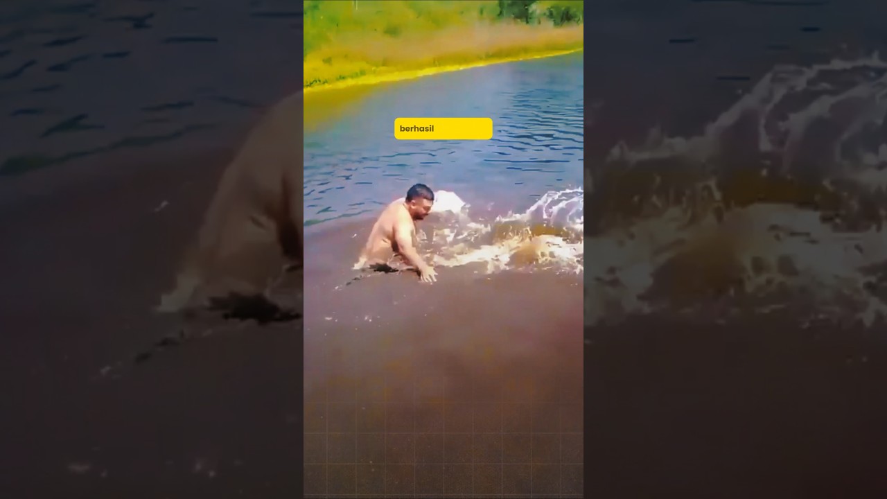 mancing pakai tangan kosong di sungai amazon