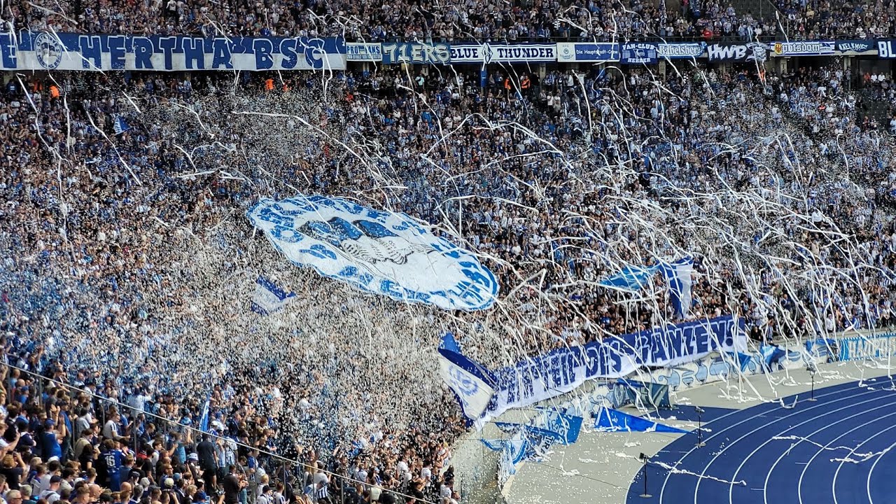 Chaos-Intro, Support und Feier mit der Mannschaft: Hertha BSC - Bayer 04 Leverkusen!