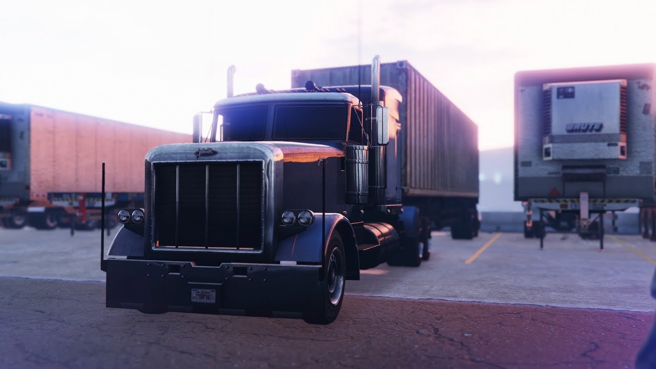 PETERBILT 379 HAUL CONTAINER FRM SHIPYARD TO AIRPORT WAREHOUSE - GTA 5 TRUCKING RP