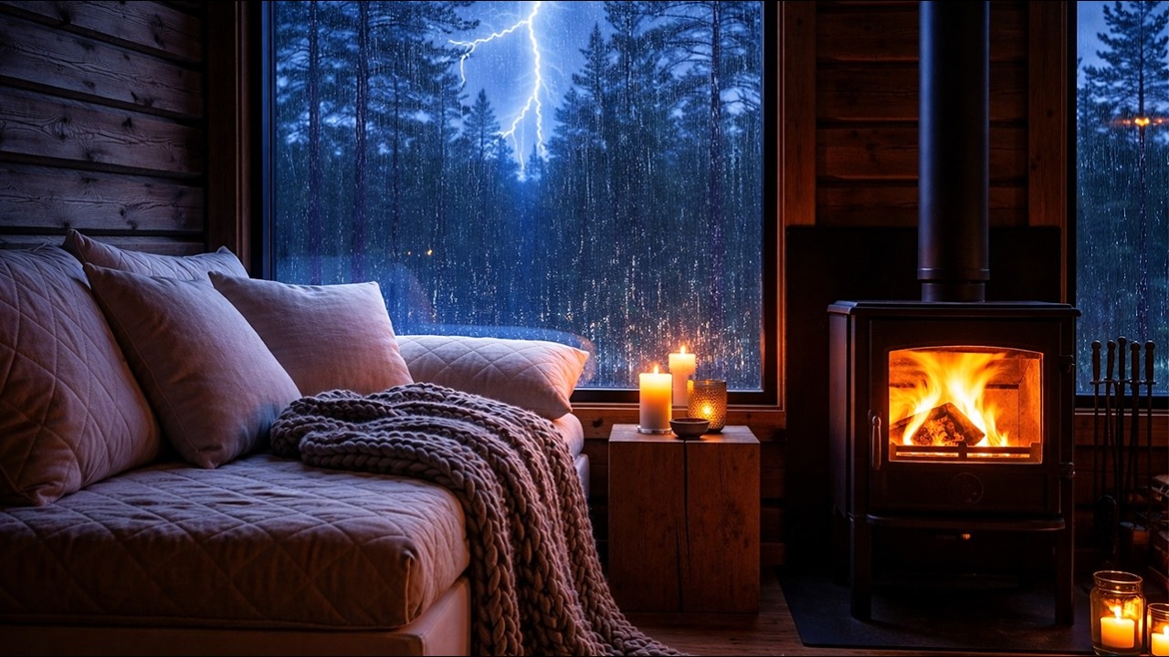 🔴 RAIN SOUNDS FOR SLEEPING – HEAVY RAIN & THUNDERSTORM FOR DEEP SLEEP AND RELAXATION