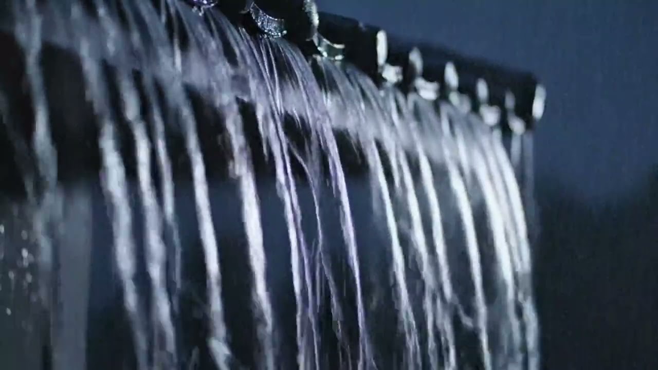 Close-Up Waterfall Rain Ambience at Night with Steady Flowing Water for Deep Sleep and Relaxation