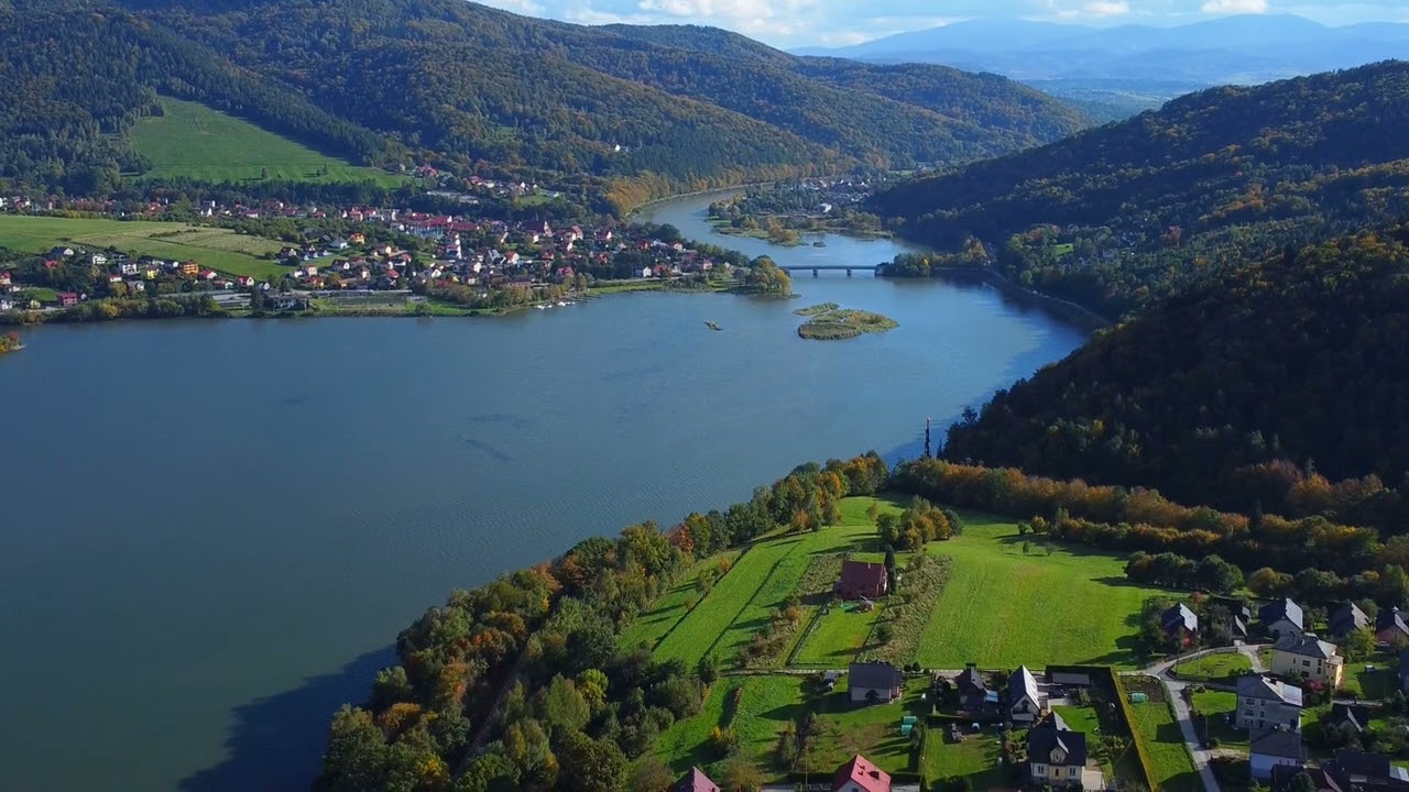 Jezioro Międzybrodzkie i panorama Beskidu Małego z dji.4K🙂