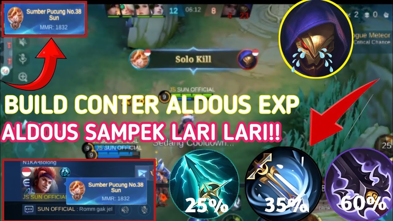 ALDOUS NO STEAK AUTO LARI LARI KENA SUN FULL DAMAGE l MOBILE LENGENDS 