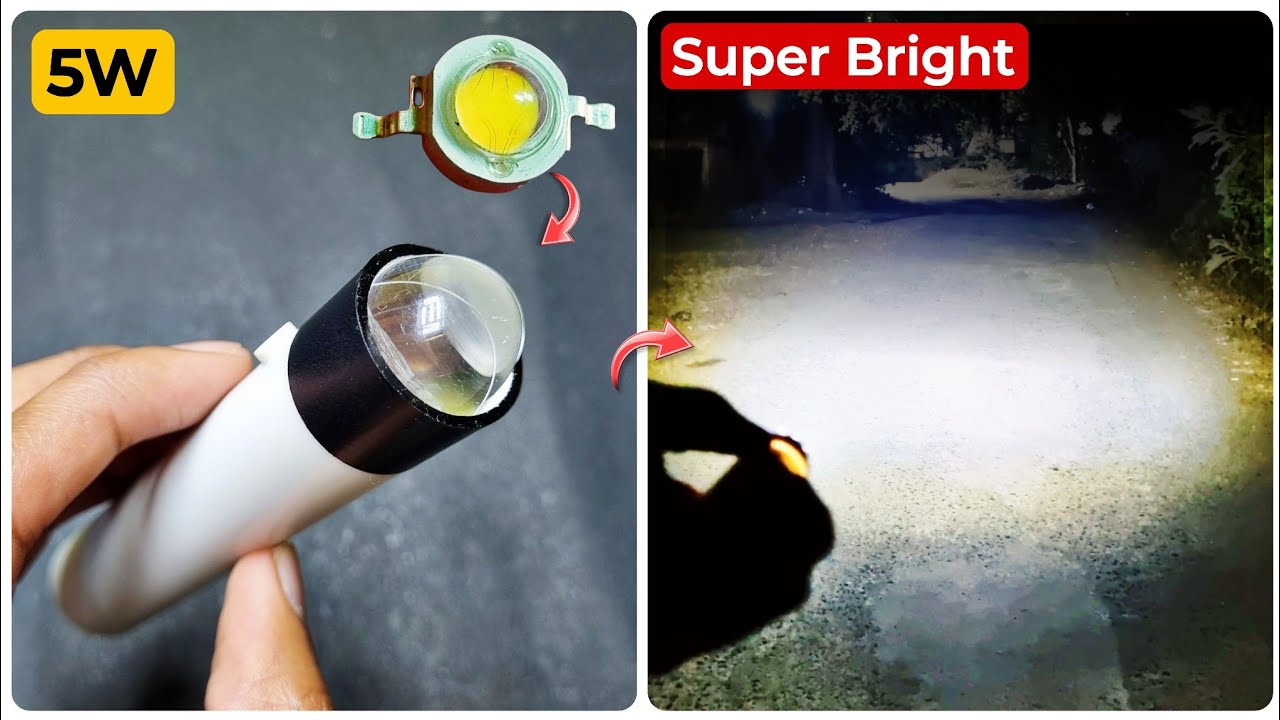 How To Make Super Bright LED Torch | DIY Rechargeable LED Flashlight | By - Creative Shivaji